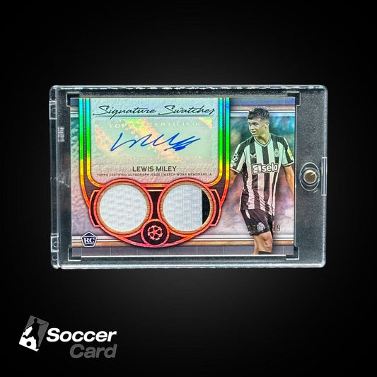 Lewis Miley (250/299) Topps Museum UEFA Signature Swatches Relic Auto