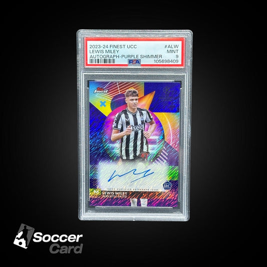 Lewis Miley (129/199) Topps Finest 2023/2024 Purple Shimmer Rookie Auto - PSA 9