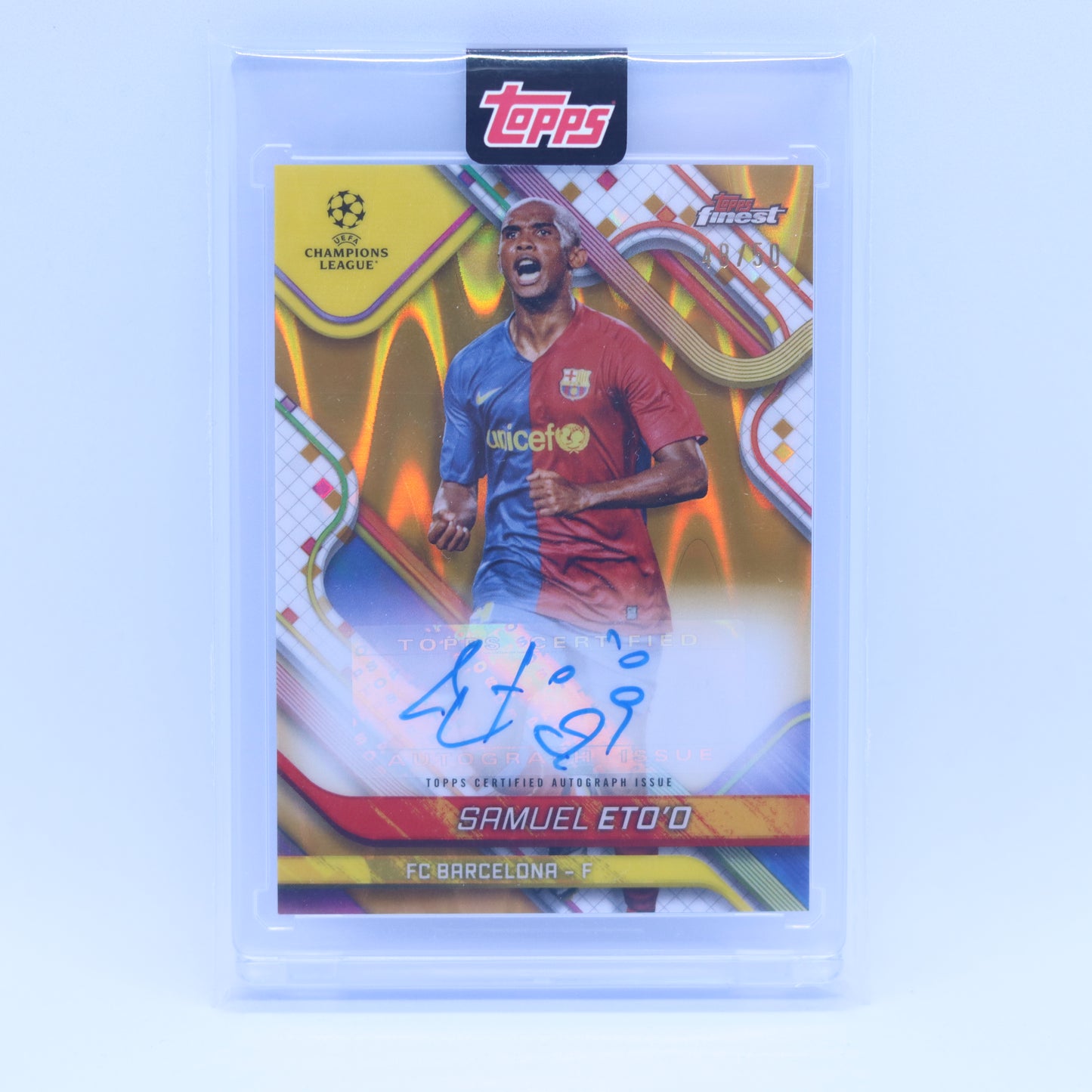 Samuel Eto'o (48/50) Topps Finest Gold Refractor 2024/2025 Auto