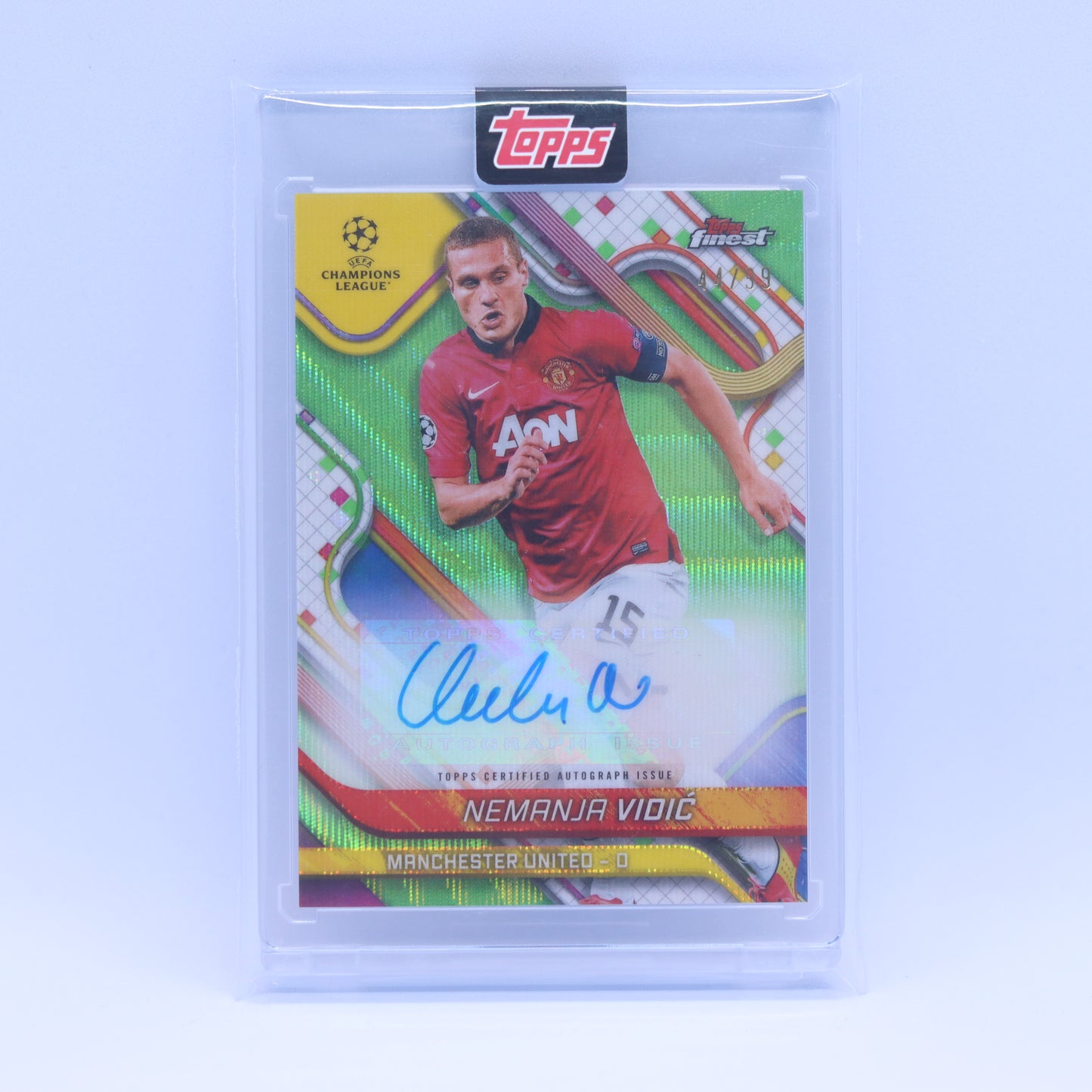 Nemanja Vidic (44/99) Topps Finest UEFA Champions League 2025 Green Refractor Auto