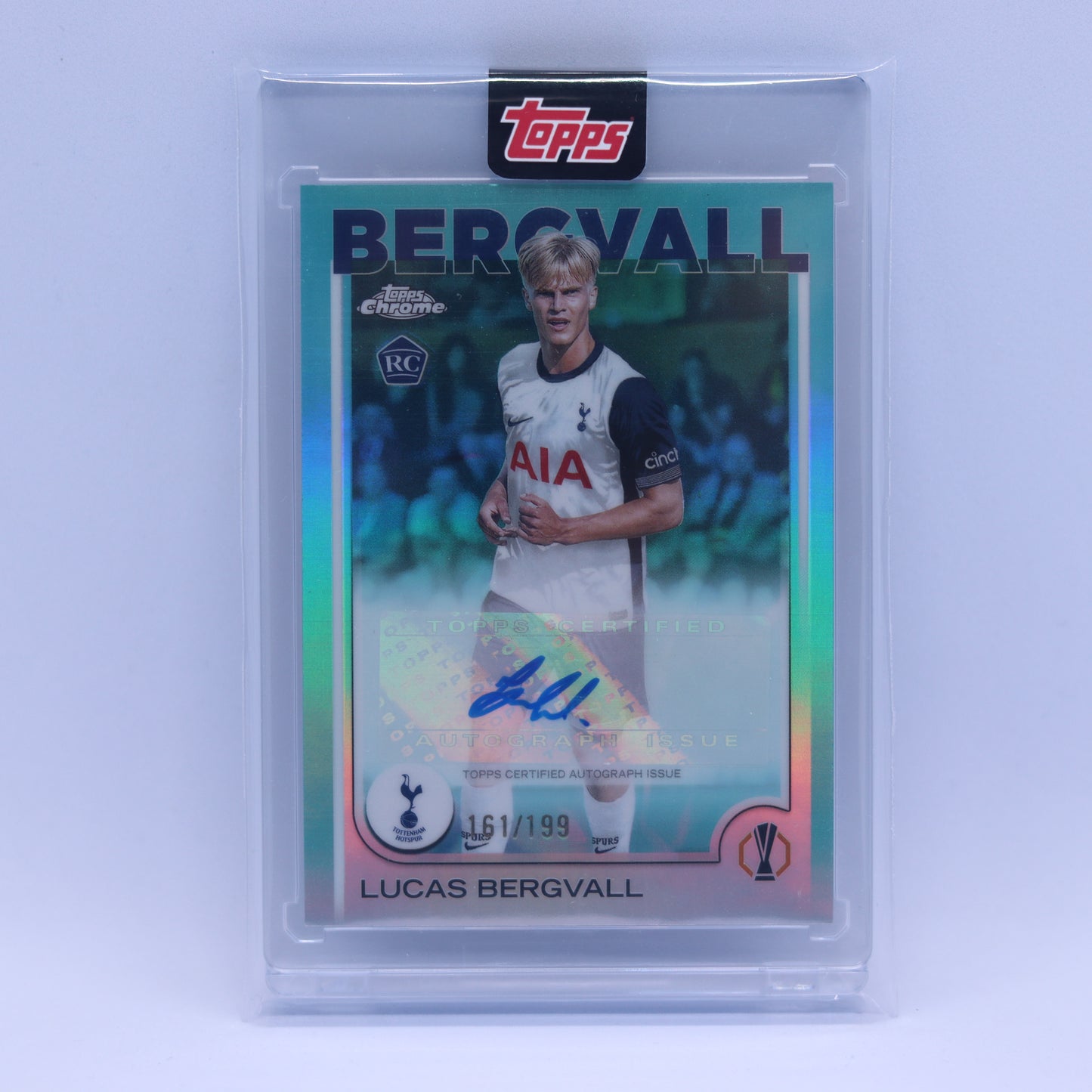 Lucas Bergvall (161/199) Topps Chrome UEFA Champions League Aqua Auto