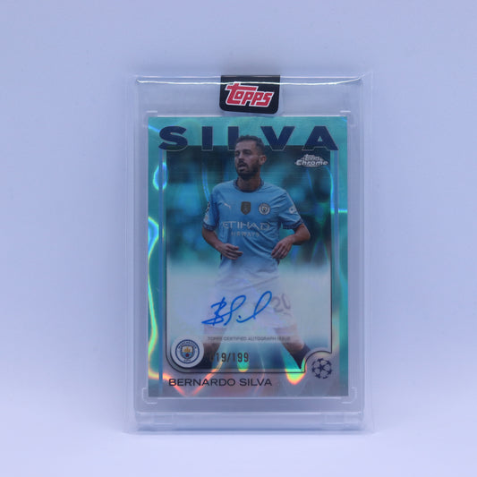 Bernanrdo Silva (019/199) Topps Chrome UCL Aqua Auto 2025